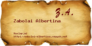 Zabolai Albertina névjegykártya